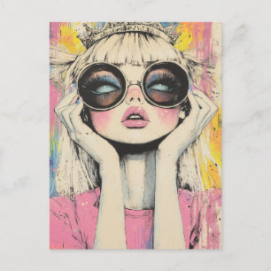 Blonde Queen Rolls Eyes Postcard