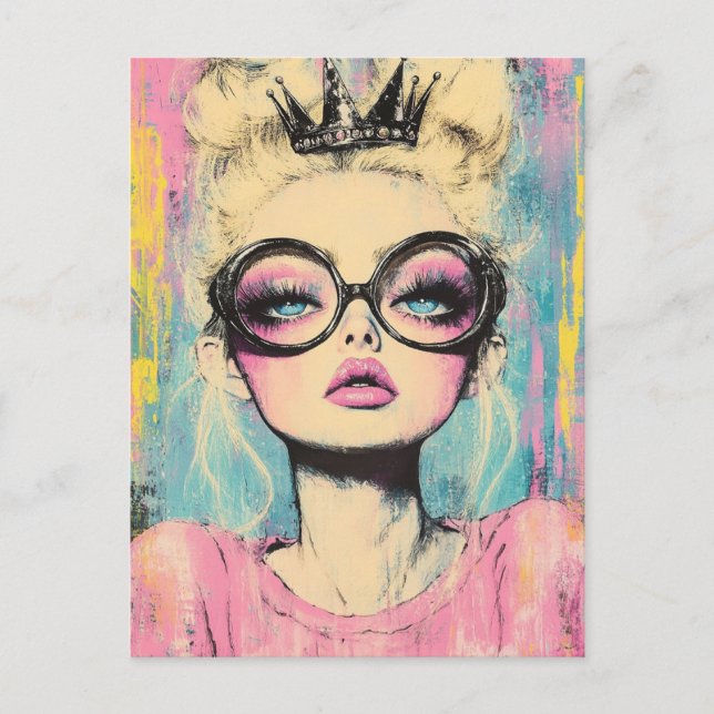 Blonde Queen With a Tiny Crown Postcard (Front)
