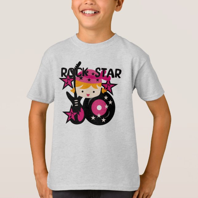 Blonde Rock Star Girl T-Shirt (Front)