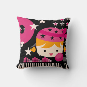 Blonde Rock Star Singer Pillow
