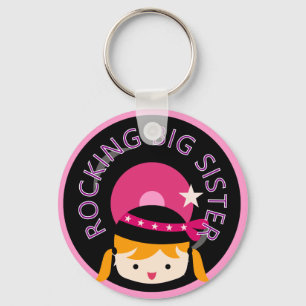 Blonde Rocking Big Sister Keychain