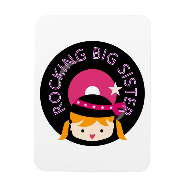 Blonde Rocking Big Sister Magnet (Vertical)