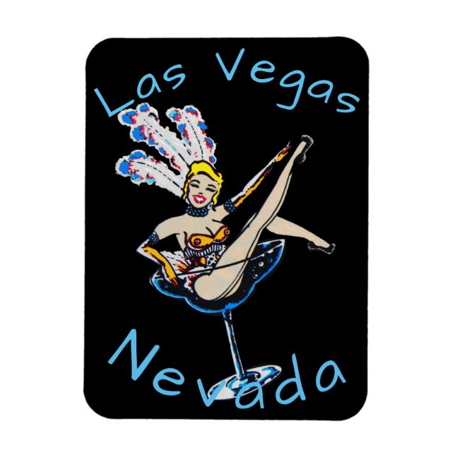 Blonde Showgirl Las Vegas Nevada Magnet (Vertical)
