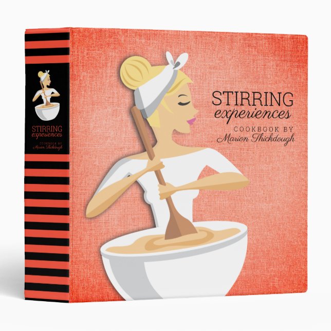 Blonde stirring baker bakery chef cookbook recipe  binder (Front/Spine)