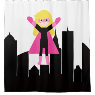 Blonde Super Girl Hero City Skyscrapers