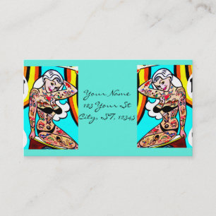 Blonde tattooed lady Thunder_Cove Business Card