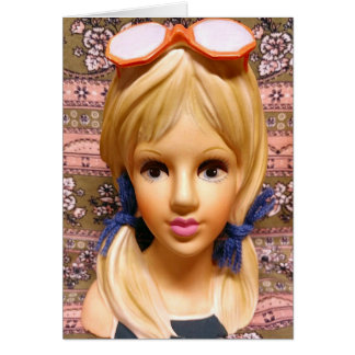 Blonde Teen Lady Head Vase Sunglasses Pigtails