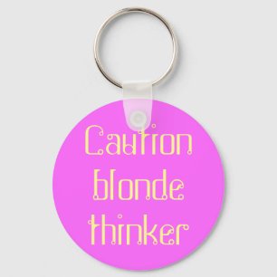 blonde thinker keychain