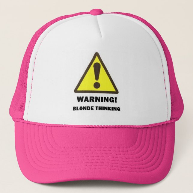 blonde thinking trucker hat (Front)