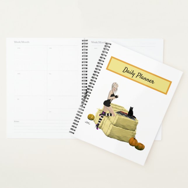 Blonde Witch Pin Up Girl Daily Planner (Display)