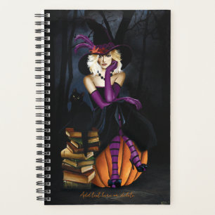 Blonde Witch Pumpkin Purple Planner
