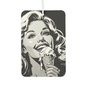Blonde Woman Enjoying Her Ice Cream Air Freshener