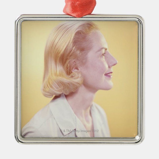 Blonde Woman Metal Ornament (Front)