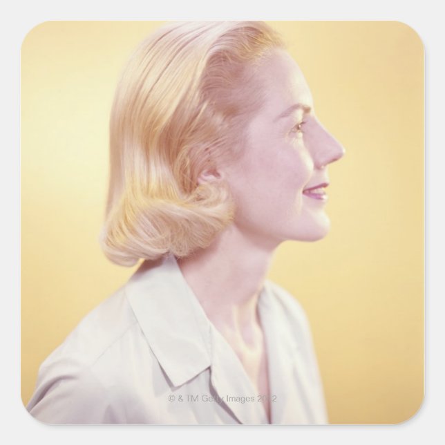Blonde Woman Square Sticker (Front)