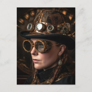 Blonde Woman Steampunk Fashion Postcard