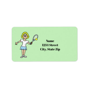 Blonde Woman Tennis Player Address Labels