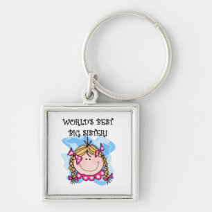 Blonde World's Best Big Sister Gifts Keychain
