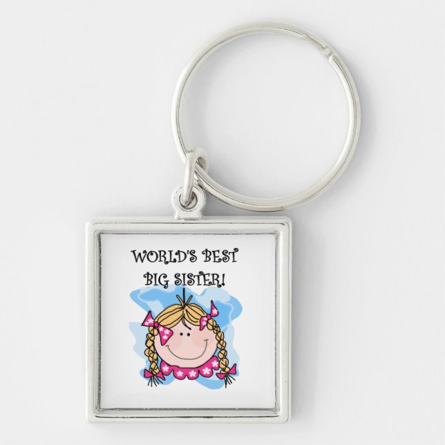 Blonde World's Best Big Sister Gifts Keychain (Front)