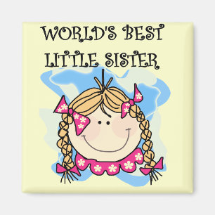 Blonde World's Best Little Sister Tshirts Magnet