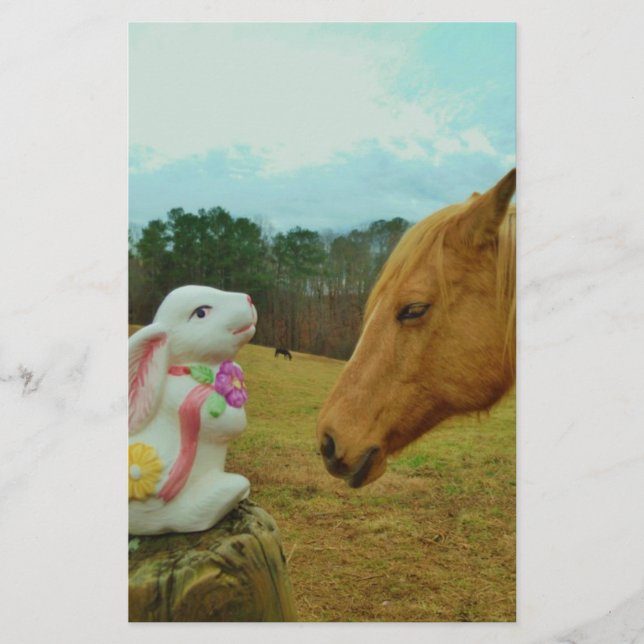 Blonde Yellow horse & Easter Bunny (Front)