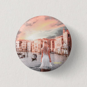 Blondie In Romantic Venice 1 Inch Round Button