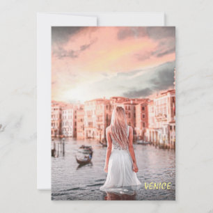 Blondie In Romantic Venice   Holiday Card