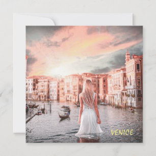 Blondie In Romantic Venice    Holiday Card