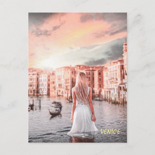 Blondie In Romantic Venice    Holiday Postcard (Front)