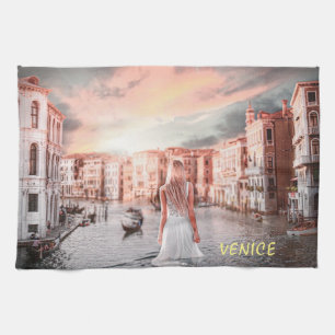 Blondie In Romantic Venice Kitchen Towel