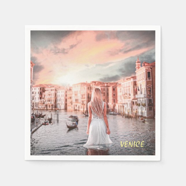 Blondie In Romantic Venice   Napkin (Front)