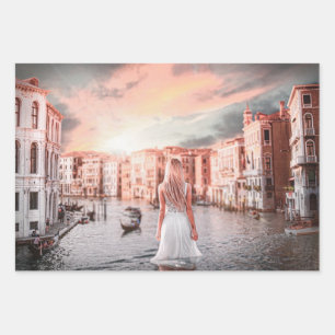 Blondie In Romantic Venice           Wrapping Paper Sheet