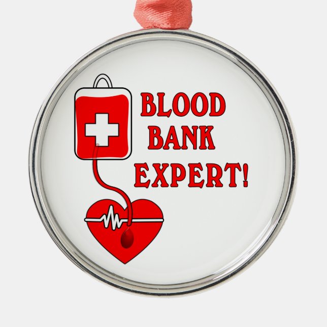 BLOOD BANK EXPERT METAL ORNAMENT (Front)