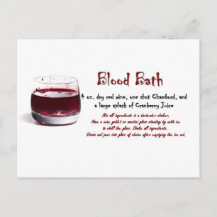Blood Bath drink recipe Postcard