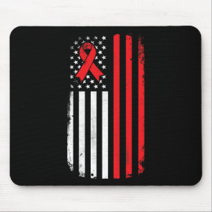 Blood Cancer Awareness American Flag Mouse Pad
