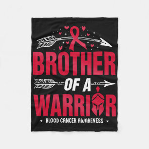Blood Cancer Awareness Brother Of A Warrior Red Ri Fleece Blanket