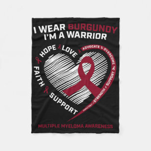 Blood Cancer Awareness Burgundy Multiple Myeloma W Fleece Blanket
