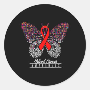 Blood Cancer Awareness Butterfly Lovers Gifts 2  Classic Round Sticker