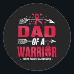 Blood Cancer Awareness Dad Of A Warrior Red Ribbon Classic Round Sticker<br><div class="desc">Blood Cancer Awareness Dad Of A Warrior Red Ribbon</div>