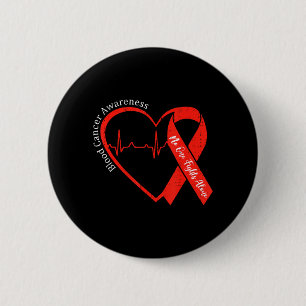 Blood Cancer Awareness Heart Ribbon Red Support 2 Inch Round Button