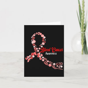 Blood Cancer Awareness Hippie Flower Red Ribbon Su Card