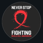 Blood Cancer Awareness Leukaemia Lymphoma Myeloma  Classic Round Sticker<br><div class="desc">Blood Cancer Awareness Leukaemia Lymphoma Myeloma Red Ribbon 4</div>