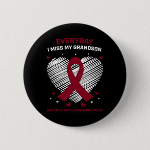 Blood Cancer Awareness Products Grandson Multiple  2 Inch Round Button
