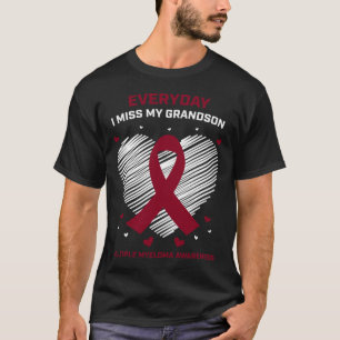 Blood Cancer Awareness Products Grandson Multiple T-Shirt