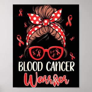 Blood cancer awareness red ribbon blood cancer poster