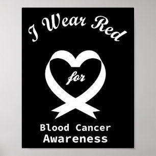 Blood Cancer Awareness Red Ribbon Support Poster