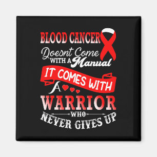 Blood Cancer Awareness Red Ribbon Warrior Support  Magnet