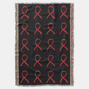 Blood Cancer Awareness Ribbon Art Throw Blankets