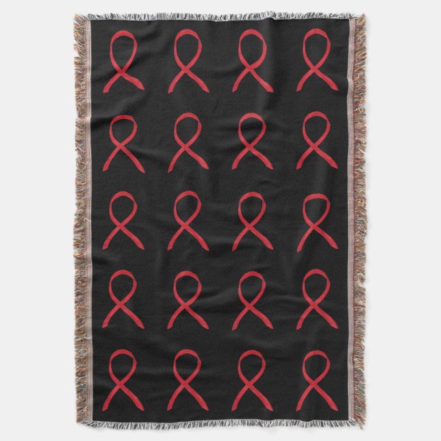 Blood Cancer Awareness Ribbon Art Throw Blankets (Front Vertical)