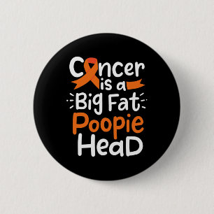Blood Cancer Awareness Ribbon Leukemia Poopie Head 2 Inch Round Button