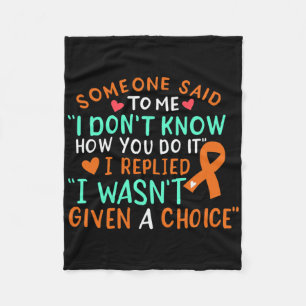 Blood Cancer Awareness Ribbon Orange Leukaemia Fig Fleece Blanket